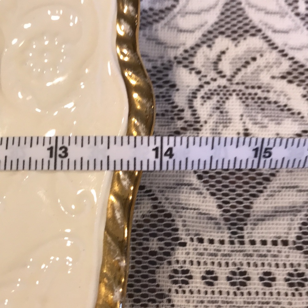 SERVING PLATTER 22K gold TRIM - Picture 4 of 14